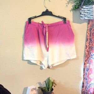 She + Sky Pink High Waist Shorts with Gradient Effect